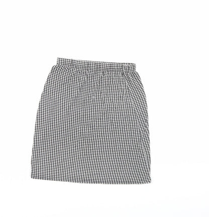 PRETTYLITTLETHING Womens Black Herringbone  Mini Skirt Size 10