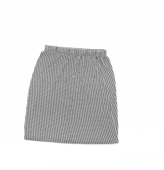 PRETTYLITTLETHING Womens Black Herringbone  Mini Skirt Size 10