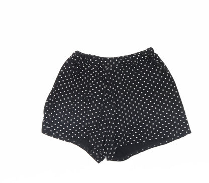 PRETTYLITTLETHING Womens Black Polka Dot  Culotte Shorts Size 8