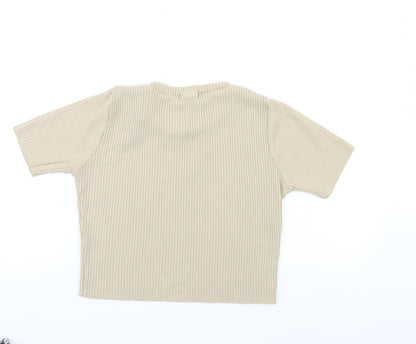 Womens UK Size S PRETTYLITTLETHING Beige Pullover Jumper