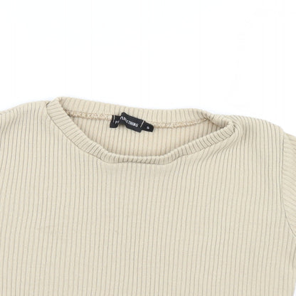 Womens UK Size S PRETTYLITTLETHING Beige Pullover Jumper