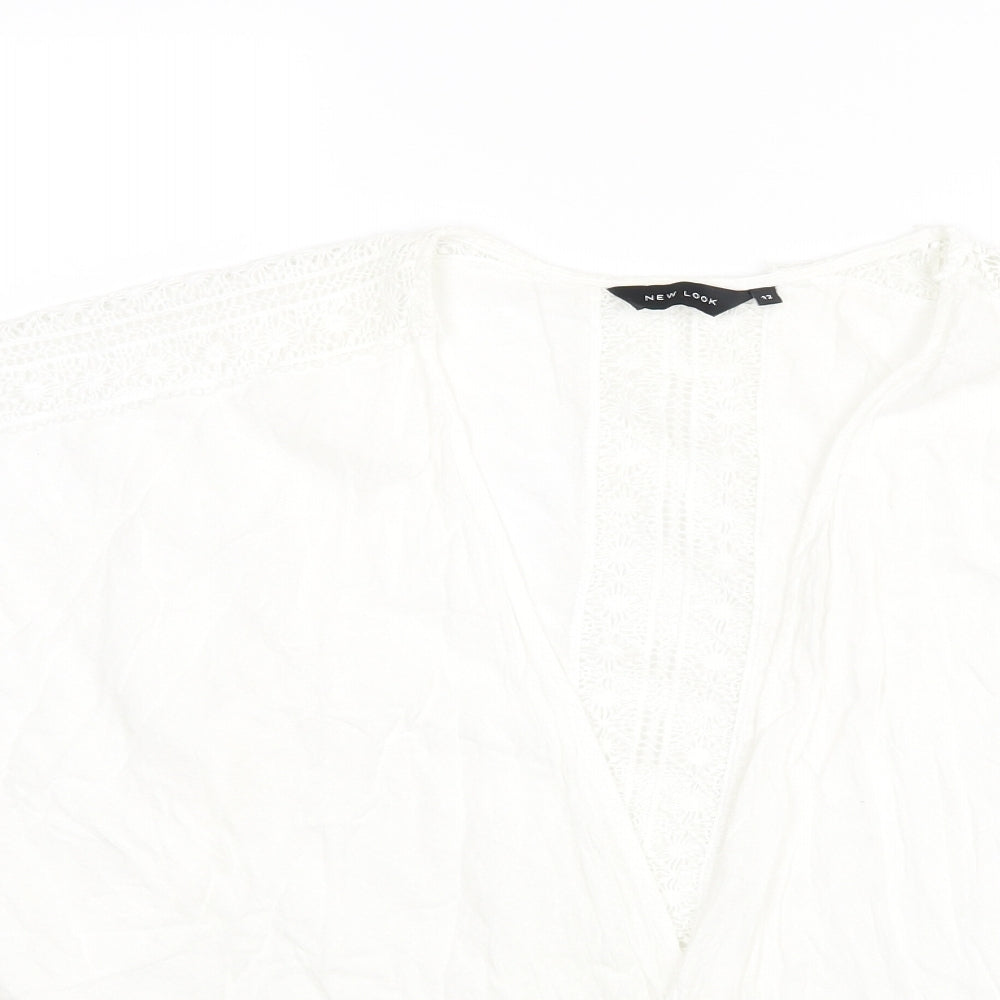 Womens UK Size 12 New Look White Cape Jumper
