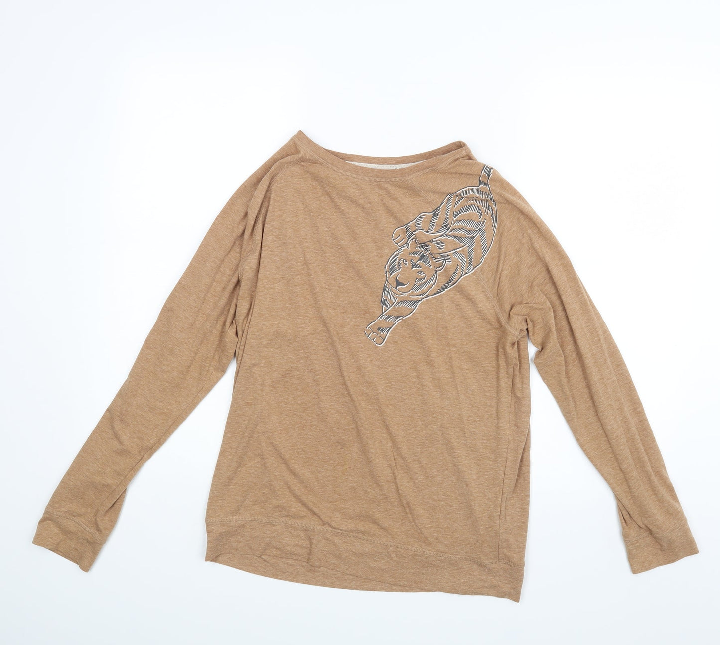 Womens UK Size 12 Day Dreams Brown Basic Blouse