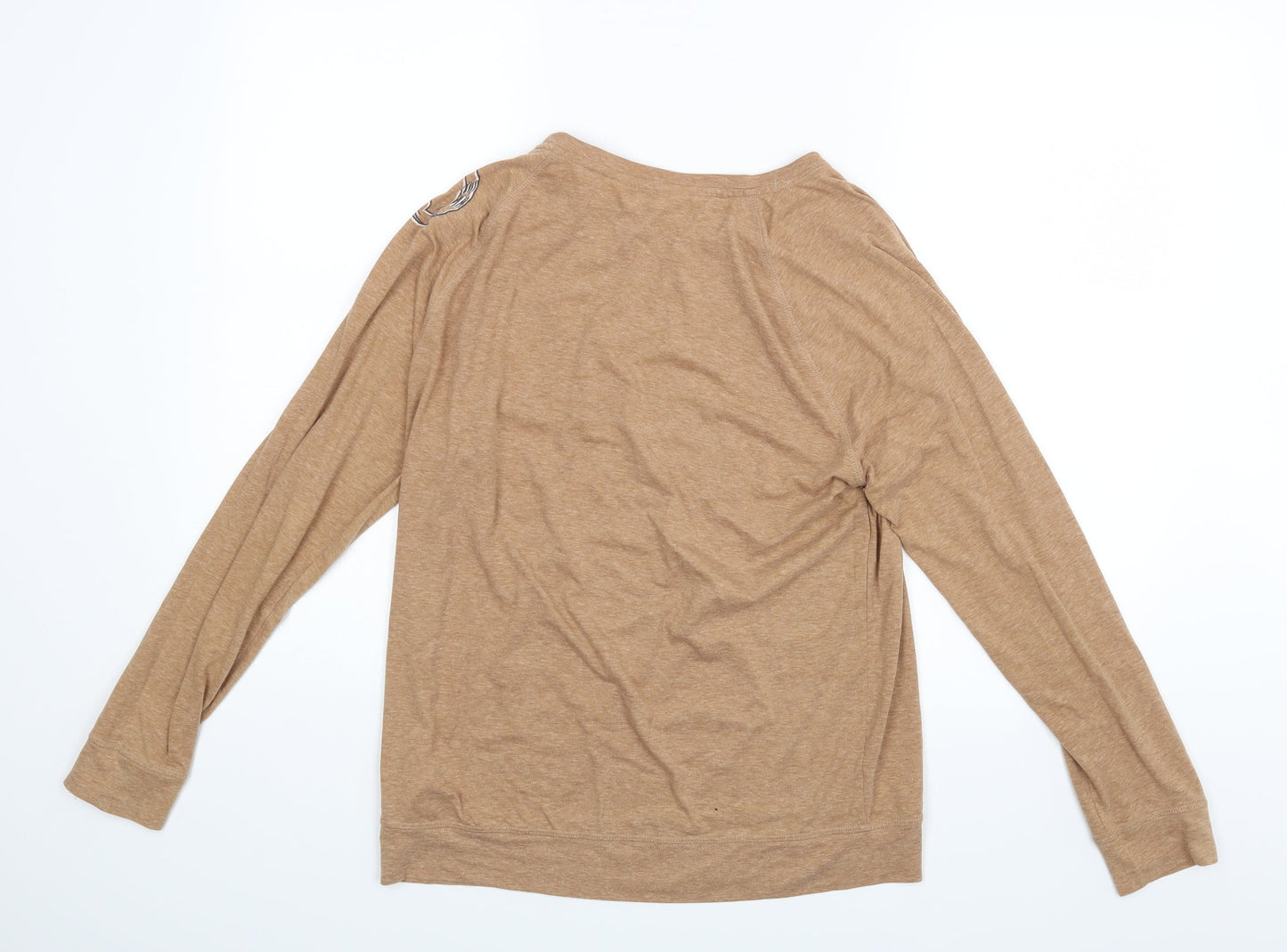 Womens UK Size 12 Day Dreams Brown Basic Blouse