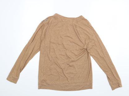 Womens UK Size 12 Day Dreams Brown Basic Blouse