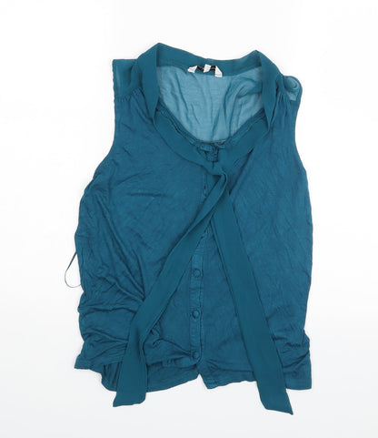 Womens UK Size 12 New Look Green Basic Blouse