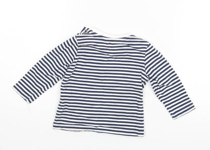 Bluezoo Baby Blue Striped  Basic T-Shirt Size 3-6 Months  - Dinasour