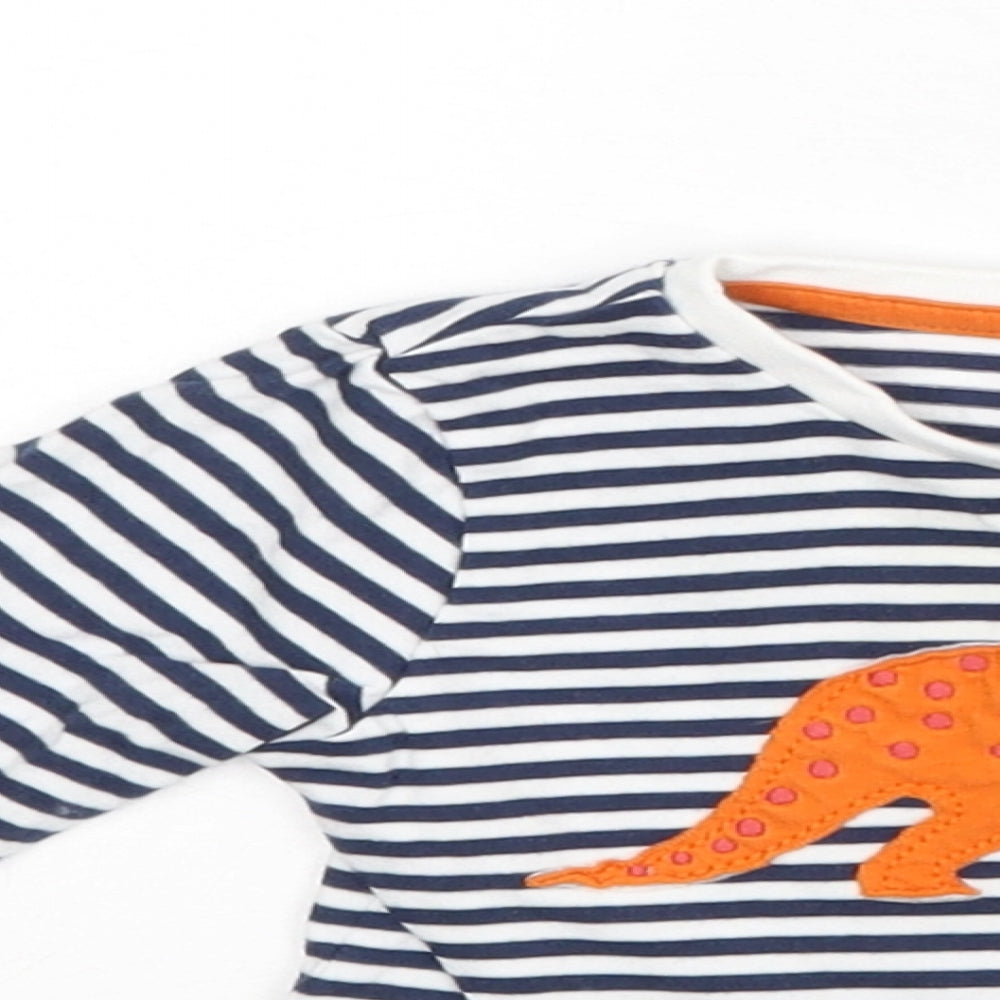 Bluezoo Baby Blue Striped  Basic T-Shirt Size 3-6 Months  - Dinasour