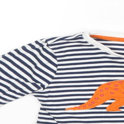 Bluezoo Baby Blue Striped  Basic T-Shirt Size 3-6 Months  - Dinasour