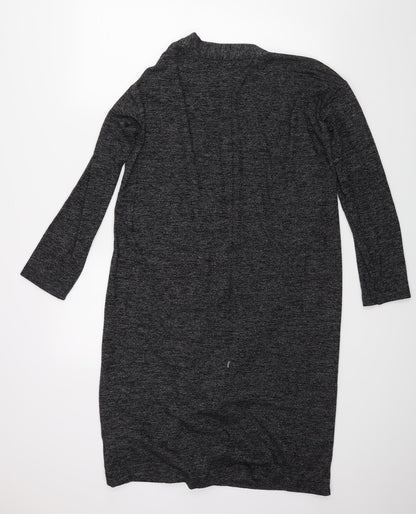 Womens UK Size M M&S Grey Wrap Jumper