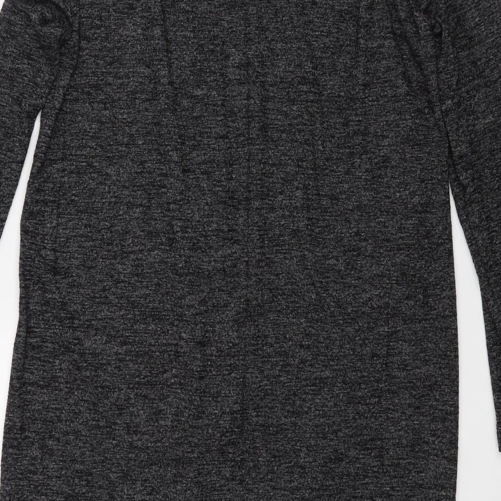 Womens UK Size M M&S Grey Wrap Jumper