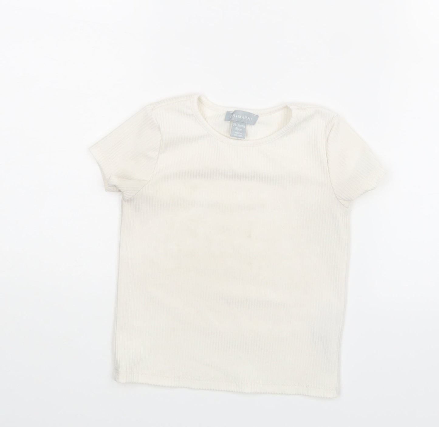 Primark Girls White   Basic T-Shirt Size 2 Years