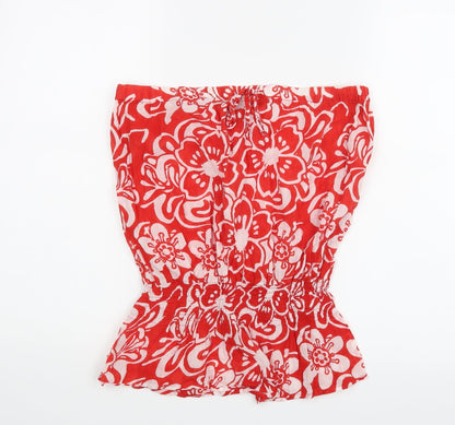 Womens UK Size  New Look Red Basic Blouse