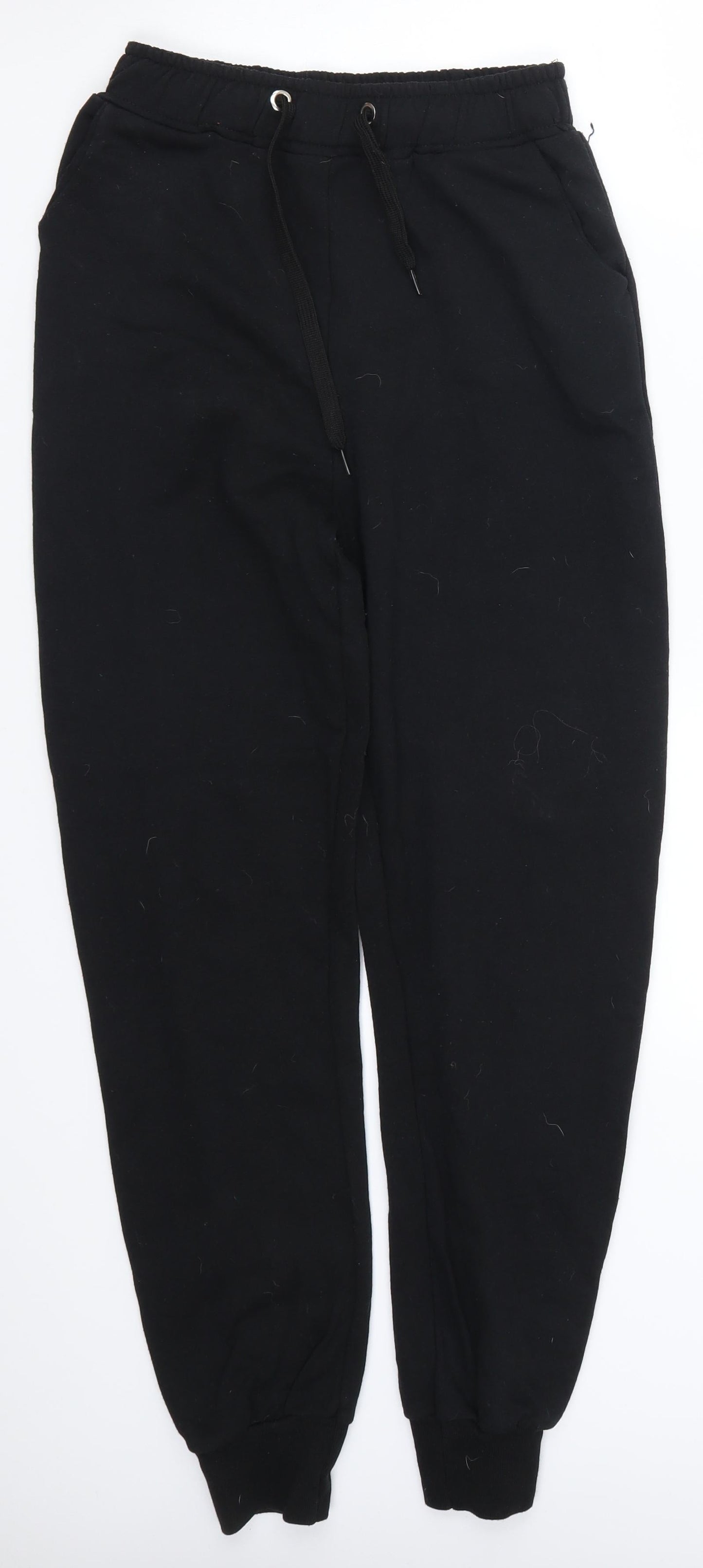 Womens UK Size 8 Preworn Regular Fit Sweatpants Black Trousers