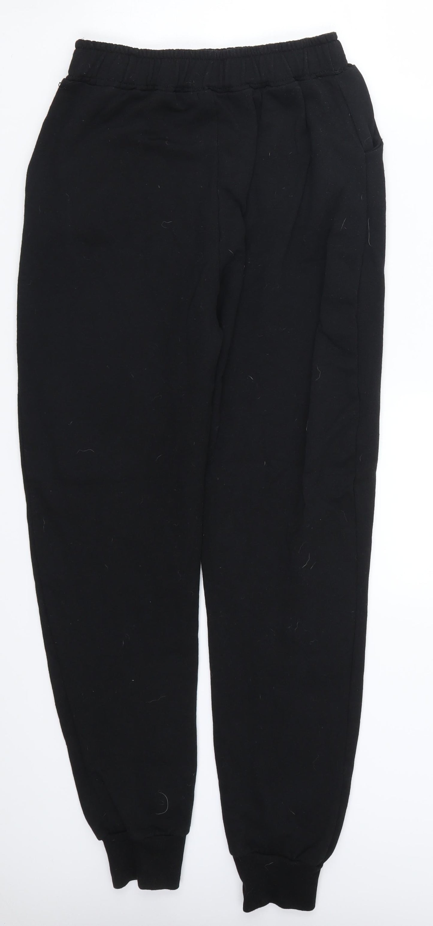 Womens UK Size 8 Preworn Regular Fit Sweatpants Black Trousers