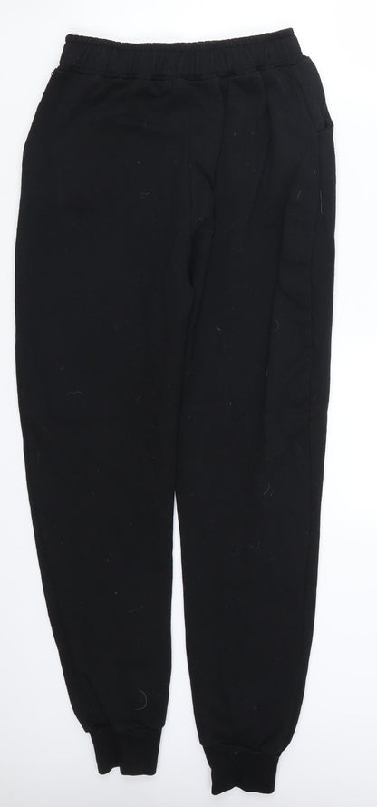Womens UK Size 8 Preworn Regular Fit Sweatpants Black Trousers