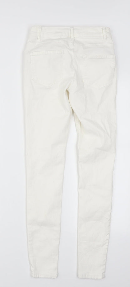 Denim Co Womens White  Denim Skinny Jeans Size 8 L28 in