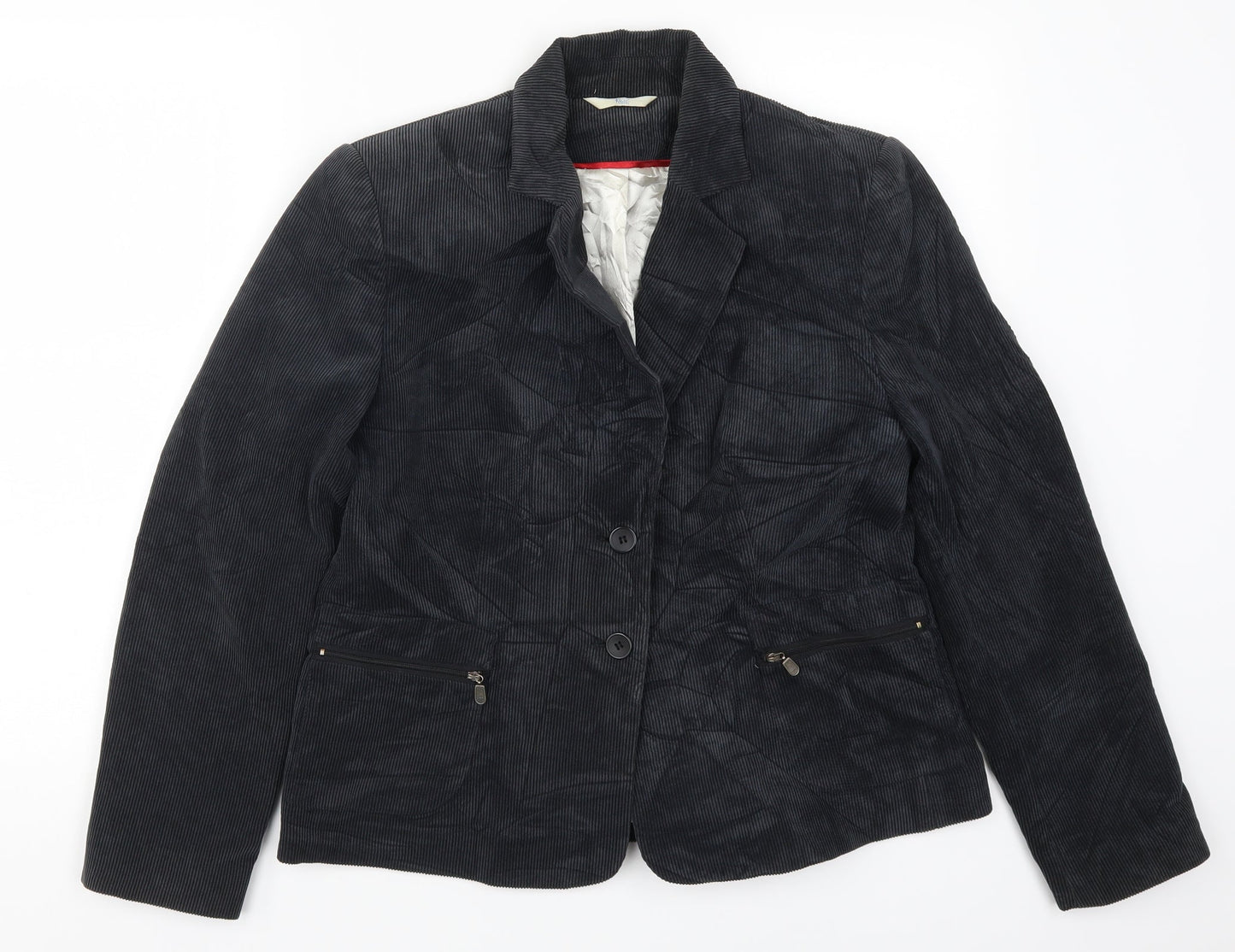 Klass Womens Grey  Corduroy Jacket Suit Jacket Size 14