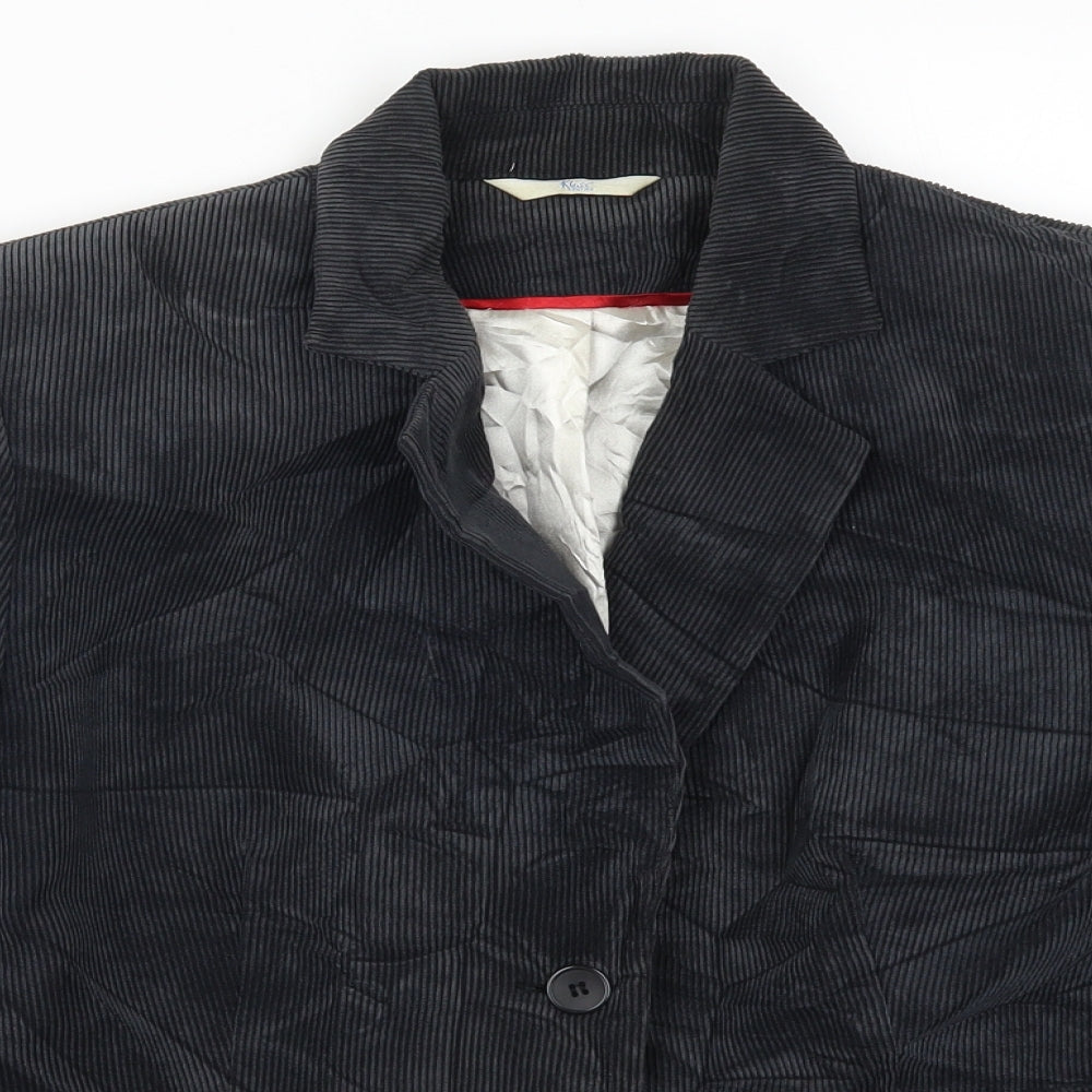 Klass Womens Grey  Corduroy Jacket Suit Jacket Size 14
