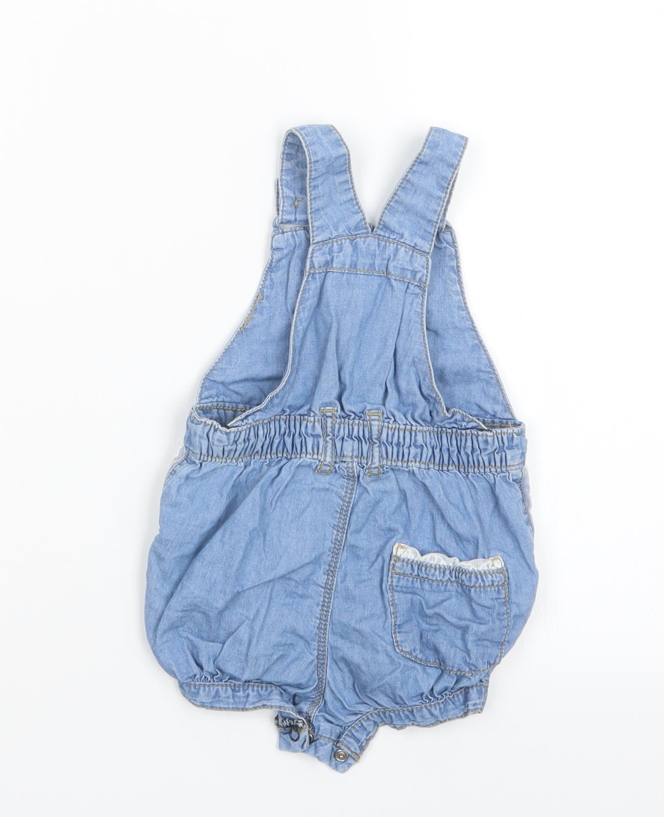 Nutmeg Girls Blue   Dungaree Outfit/Set Size 3-6 Months