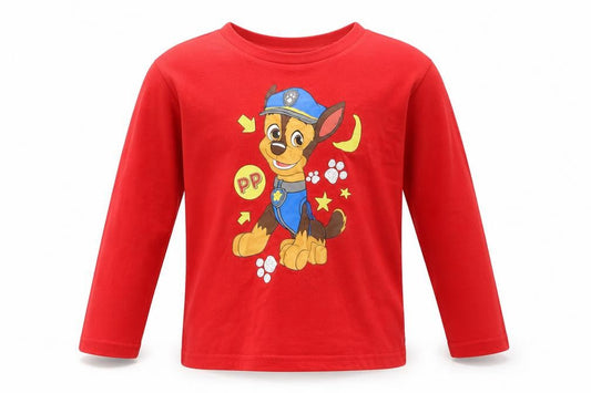 Paw Petrol Boys Red Geometric   Pyjama Top Size 5-6 Years  - Paw Patrol