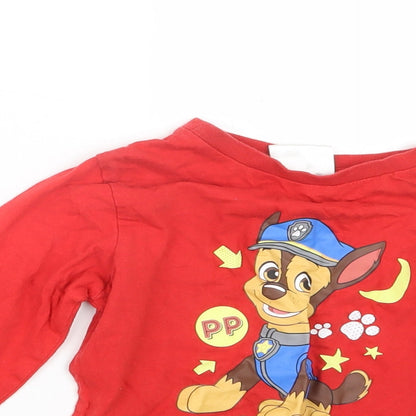 Paw Petrol Boys Red Geometric   Pyjama Top Size 5-6 Years  - Paw Patrol