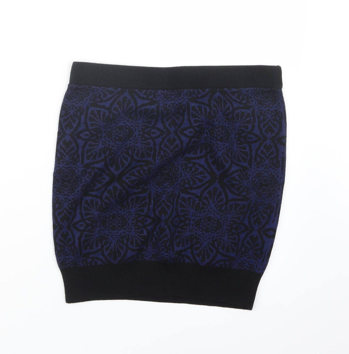 Marks and Spencer Womens Blue Geometric Knit Straight & Pencil Skirt Size M