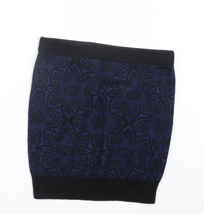Marks and Spencer Womens Blue Geometric Knit Straight & Pencil Skirt Size M