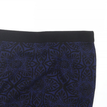 Marks and Spencer Womens Blue Geometric Knit Straight & Pencil Skirt Size M