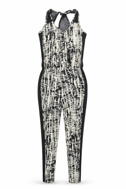 Warehouse Womens Black Geometric  Jumpsuit One-Piece Size 8 L26 in