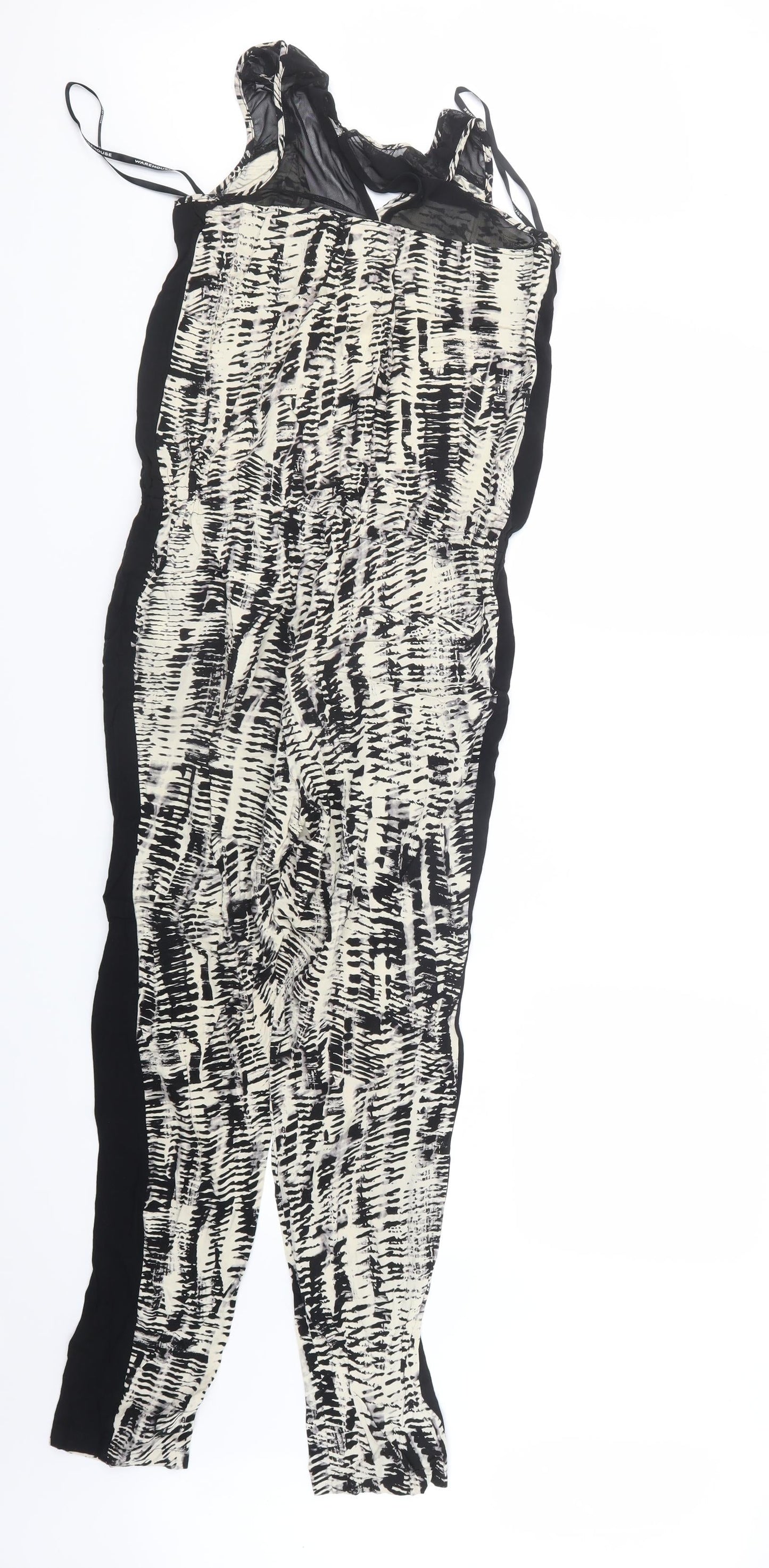 Warehouse Womens Black Geometric  Jumpsuit One-Piece Size 8 L26 in