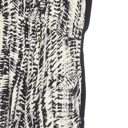 Warehouse Womens Black Geometric  Jumpsuit One-Piece Size 8 L26 in