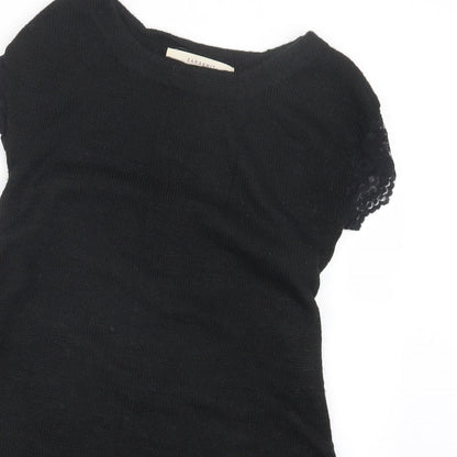 Womens UK Size S Zara Knit Black Pullover Jumper