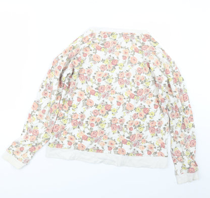 FOREVER 21 Womens White Floral  Pullover Jumper Size M