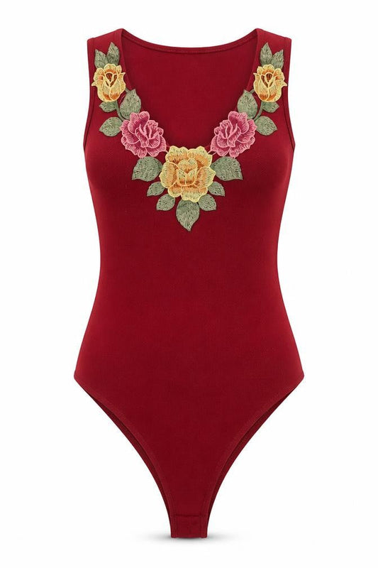 Womens UK Size S Boohoo One-Piece Red Bodysuit