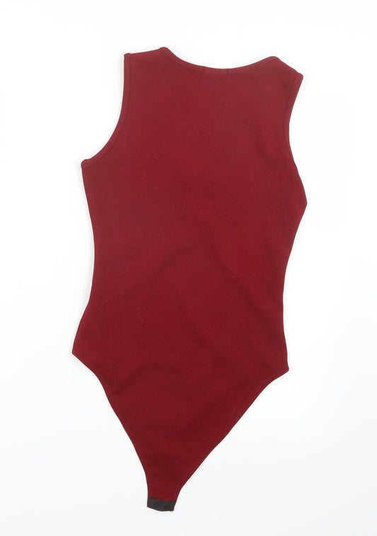 Boohoo Womens Red   Bodysuit One-Piece Size S