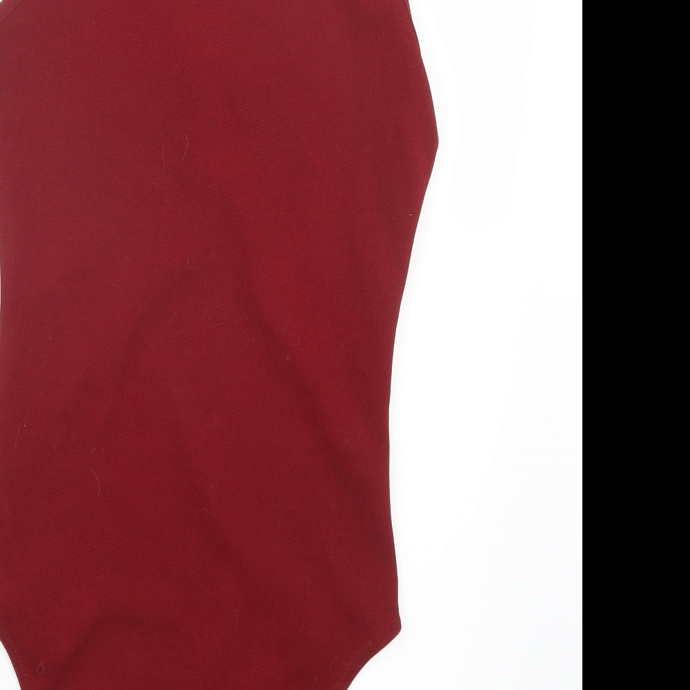 Boohoo Womens Red   Bodysuit One-Piece Size S