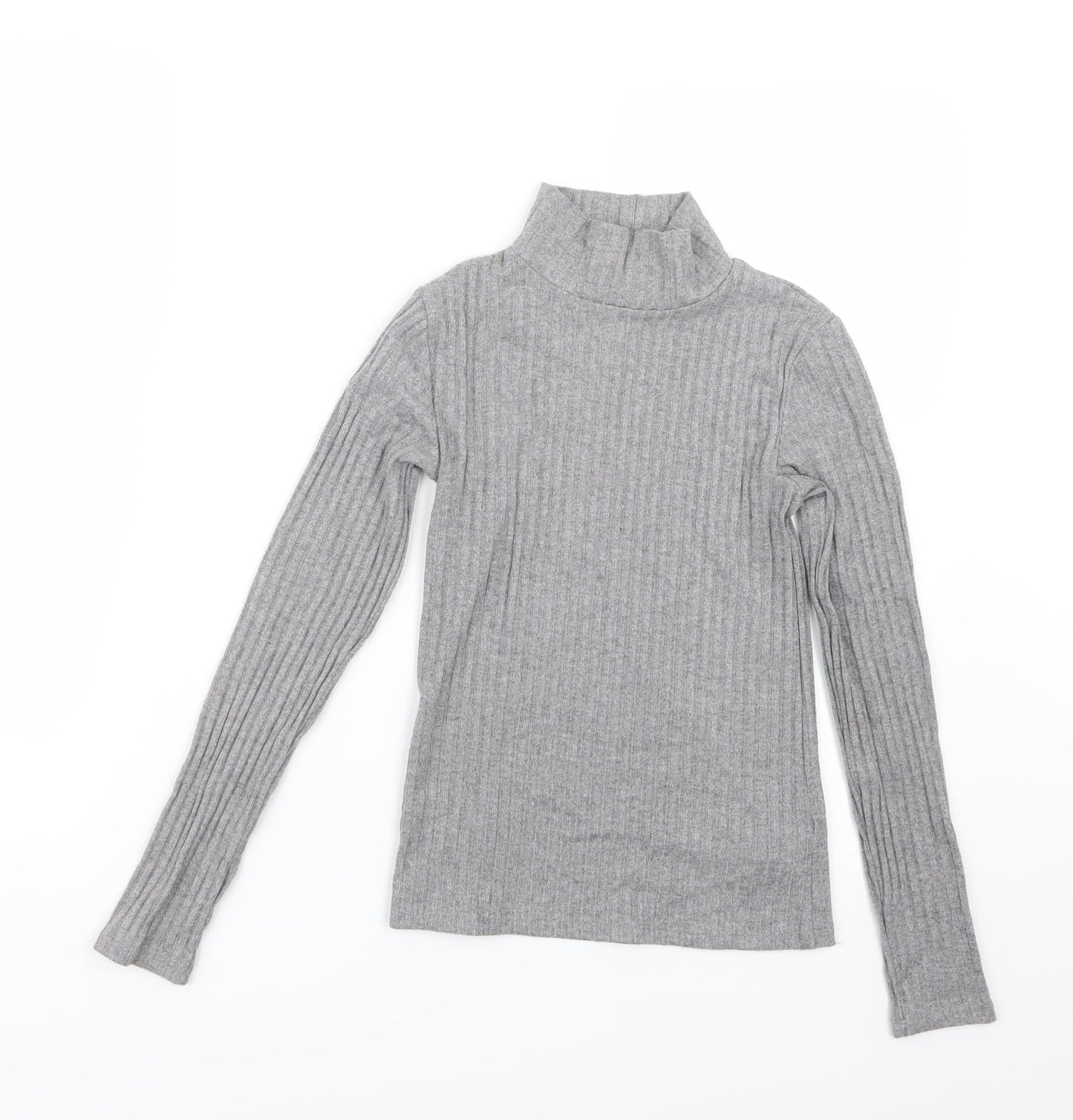 Womens UK Size 8 Topshop Grey Basic T-Shirt