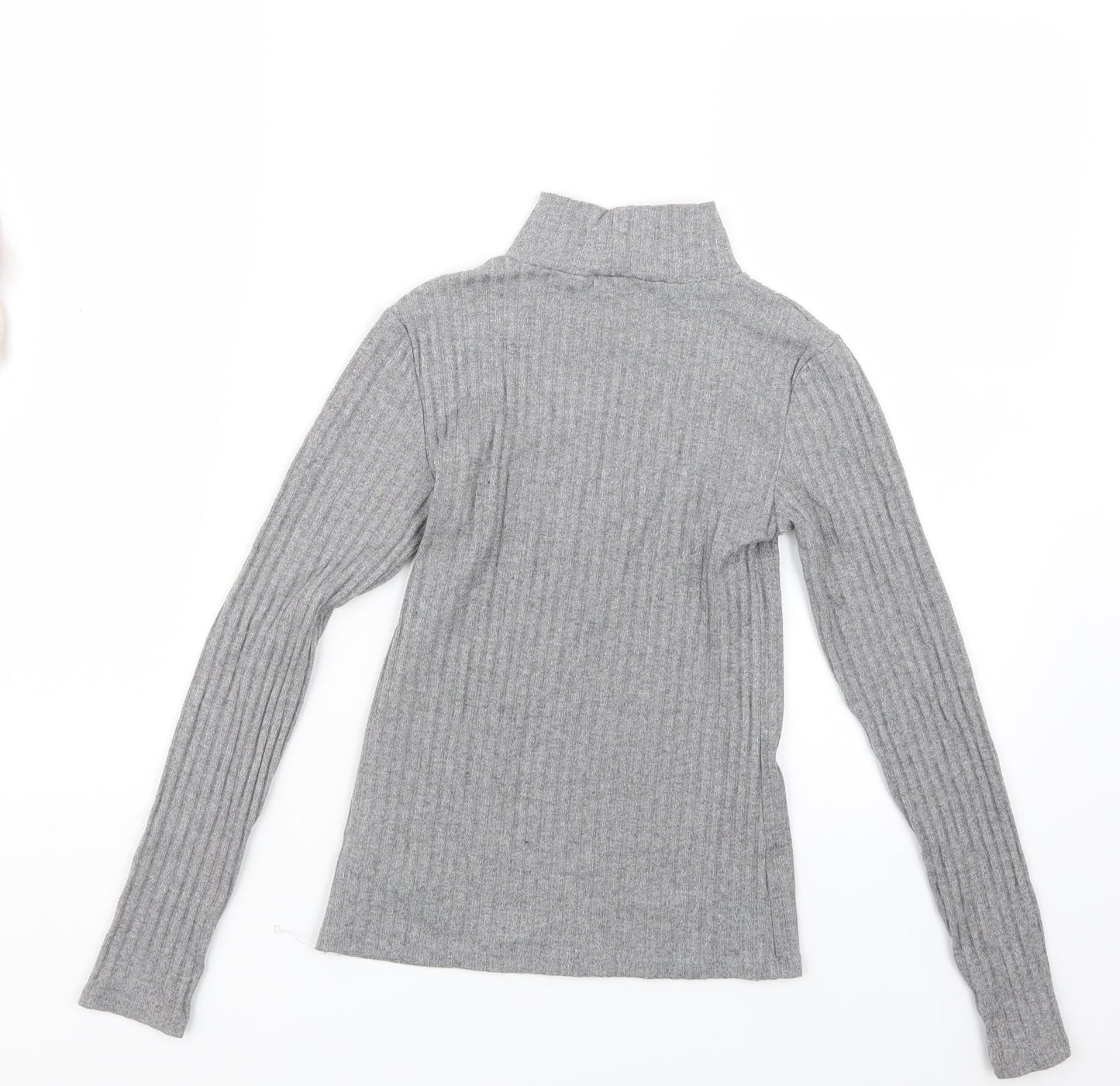 Womens UK Size 8 Topshop Grey Basic T-Shirt