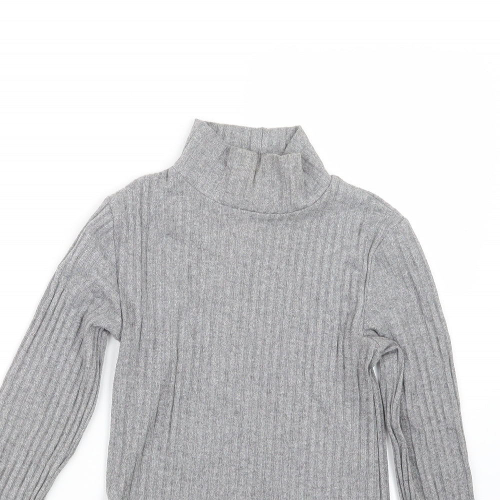 Womens UK Size 8 Topshop Grey Basic T-Shirt