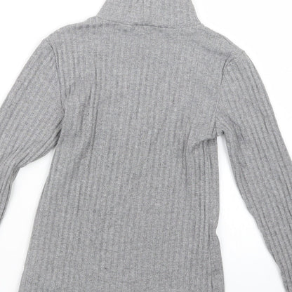 Womens UK Size 8 Topshop Grey Basic T-Shirt