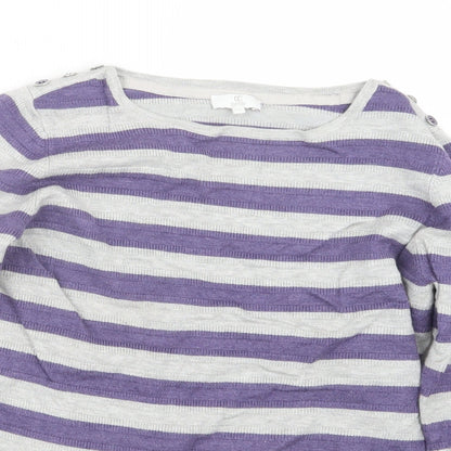 CC Womens Purple Striped Knit Pullover Jumper Size M