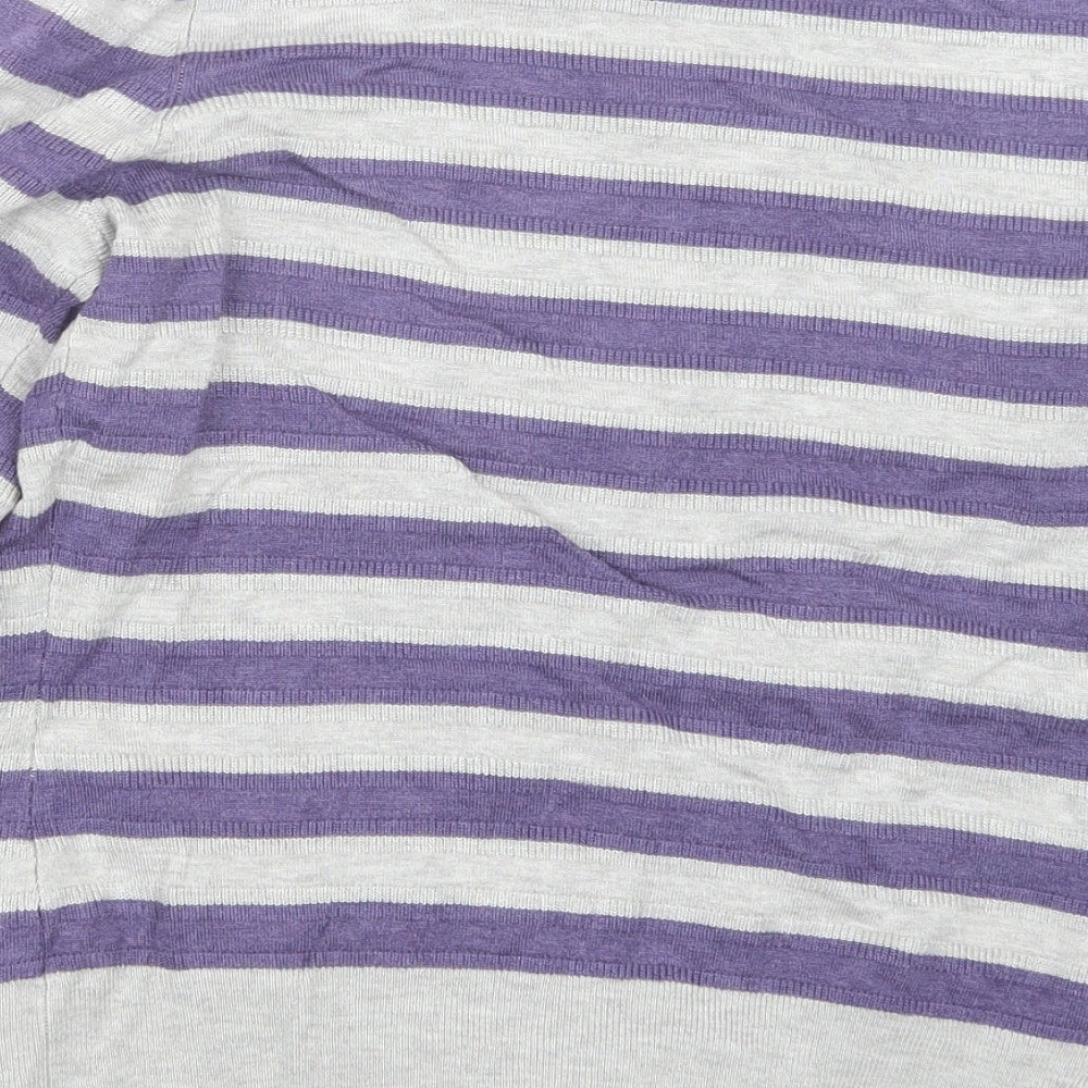 CC Womens Purple Striped Knit Pullover Jumper Size M