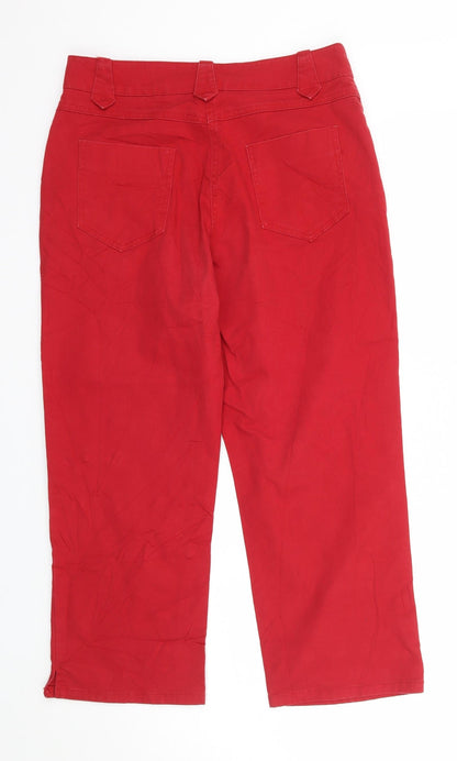 Per Una Womens Red  Denim Straight Jeans Size 10 L22 in