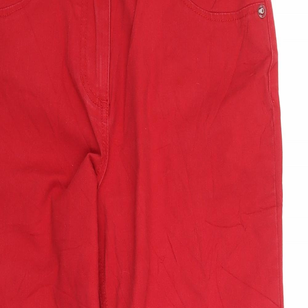 Per Una Womens Red  Denim Straight Jeans Size 10 L22 in