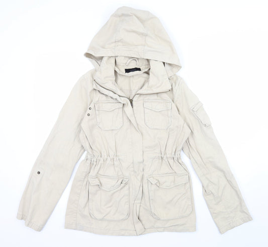 H&M Womens Beige   Jacket Coat Size 6  - Zip away hood