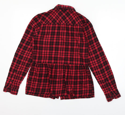 Womens UK Size 6 Jack Wills Red Basic Button-Up
