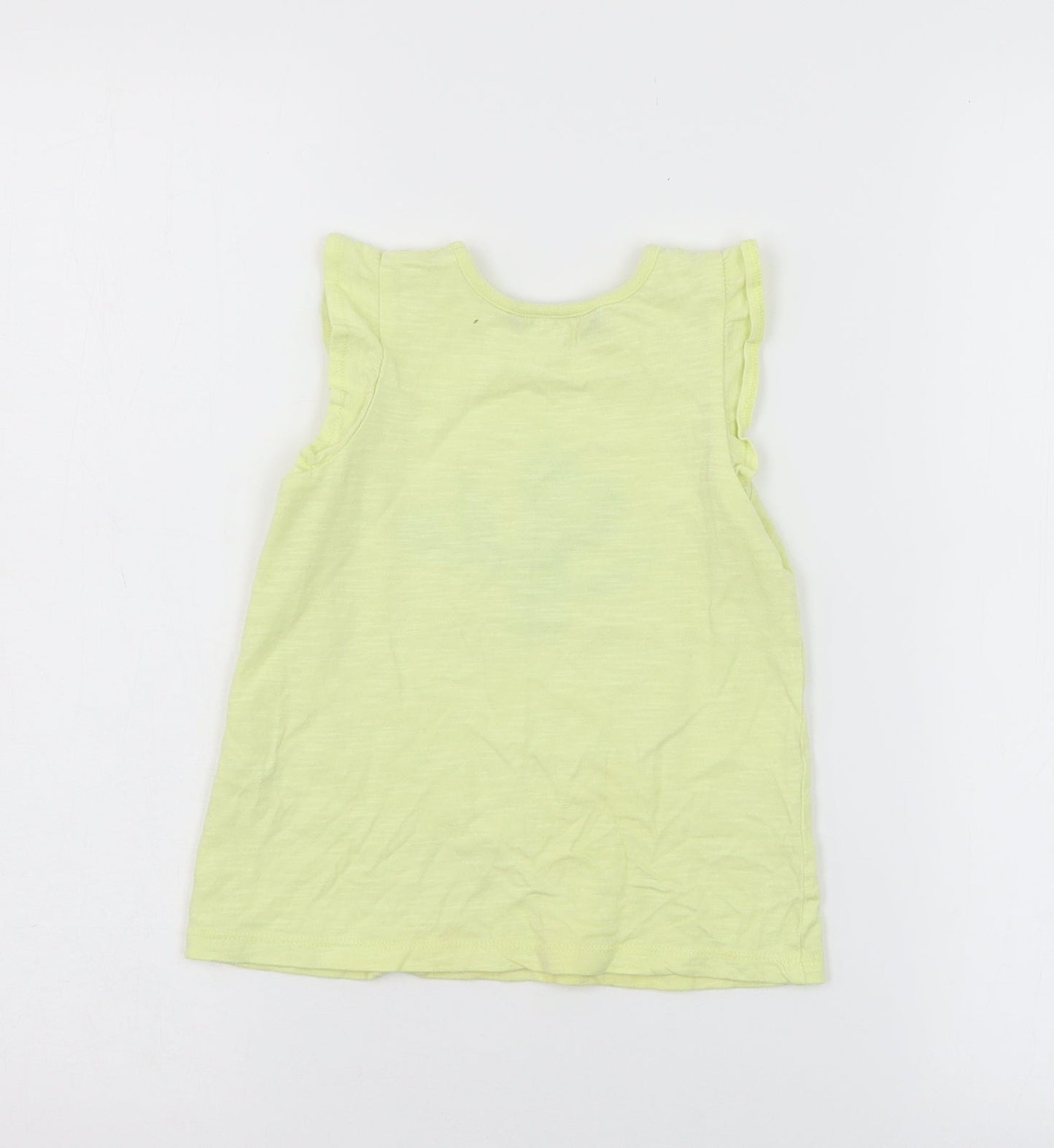 George Girls Yellow  Jersey Basic T-Shirt Size 18-24 Months  - Cacti