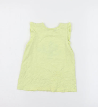 George Girls Yellow  Jersey Basic T-Shirt Size 18-24 Months  - Cacti