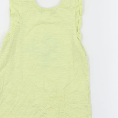 George Girls Yellow  Jersey Basic T-Shirt Size 18-24 Months  - Cacti